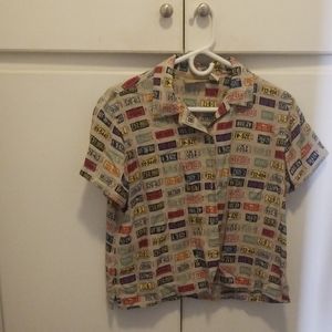 Mini button down top